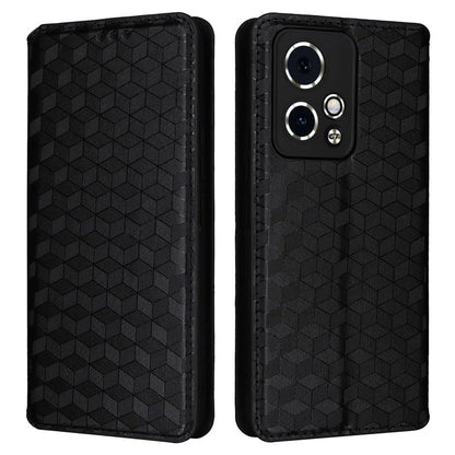 For Honor 90 GT 5G Case PU Leather+TPU 3D Rhombus Imprinted Phone Shell