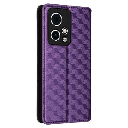 For Honor 90 GT 5G Case PU Leather+TPU 3D Rhombus Imprinted Phone Shell
