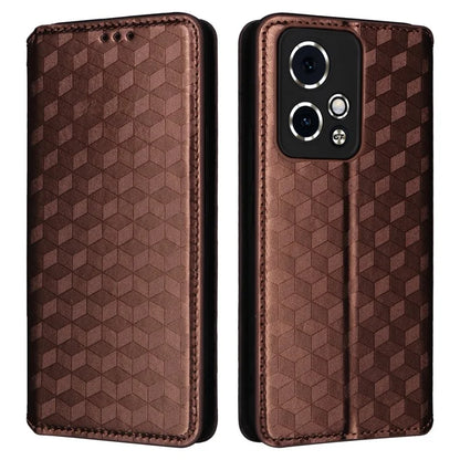 For Honor 90 GT 5G Case PU Leather+TPU 3D Rhombus Imprinted Phone Shell