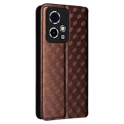 For Honor 90 GT 5G Case PU Leather+TPU 3D Rhombus Imprinted Phone Shell