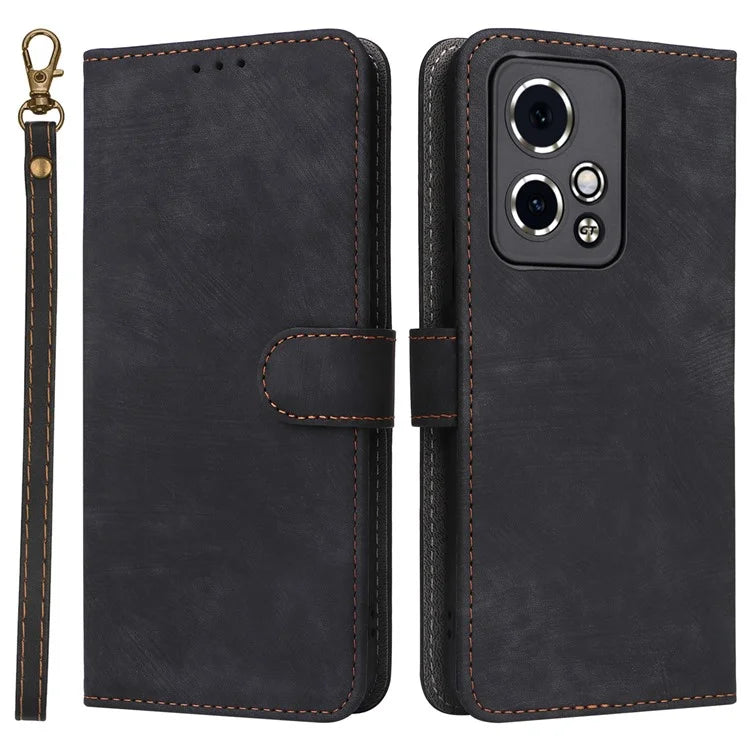 For Honor 90 GT 5G Case RFID Blocking Drop Protection Cover with Hand Strap