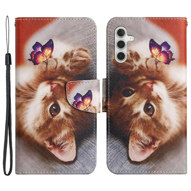 For Samsung Galaxy A25 5G (Global) (161.0 x 76.5 x 8.3mm) Case Pattern Print Cross Texture Cover