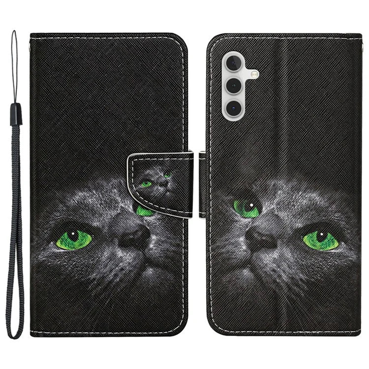 For Samsung Galaxy A25 5G (Global) (161.0 x 76.5 x 8.3mm) Case Pattern Print Cross Texture Cover