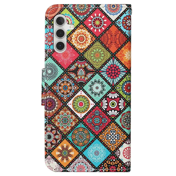 For Samsung Galaxy A25 5G (Global) (161.0 x 76.5 x 8.3mm) Case Pattern Print Cross Texture Cover