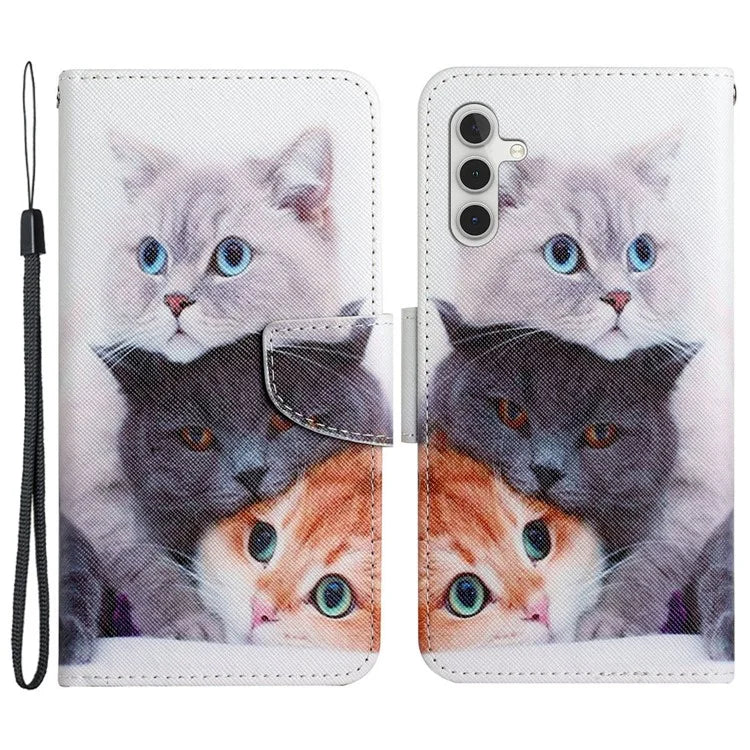For Samsung Galaxy A25 5G (Global) (161.0 x 76.5 x 8.3mm) Case Pattern Print Cross Texture Cover