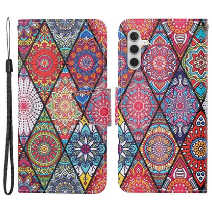 For Samsung Galaxy A25 5G (Global) (161.0 x 76.5 x 8.3mm) Case Pattern Print Cross Texture Cover