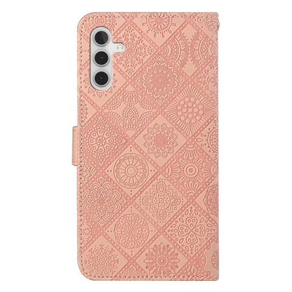 For Samsung Galaxy A25 5G (Global) (161.0 x 76.5 x 8.3mm) Wallet Case Leather+TPU Ethnic Style Cover