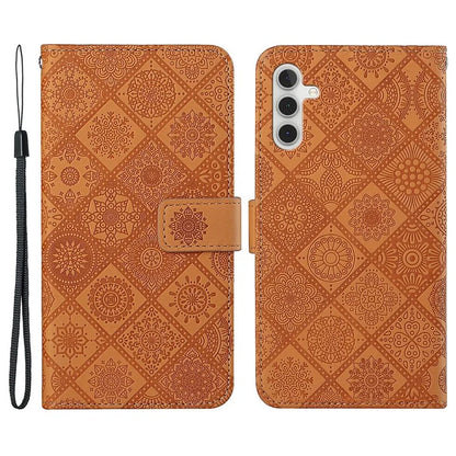 For Samsung Galaxy A25 5G (Global) (161.0 x 76.5 x 8.3mm) Wallet Case Leather+TPU Ethnic Style Cover