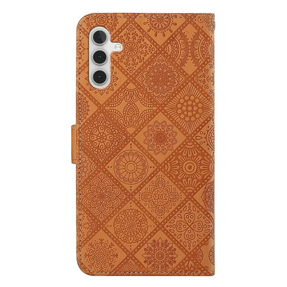 For Samsung Galaxy A25 5G (Global) (161.0 x 76.5 x 8.3mm) Wallet Case Leather+TPU Ethnic Style Cover