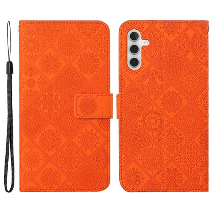 For Samsung Galaxy A25 5G (Global) (161.0 x 76.5 x 8.3mm) Wallet Case Leather+TPU Ethnic Style Cover