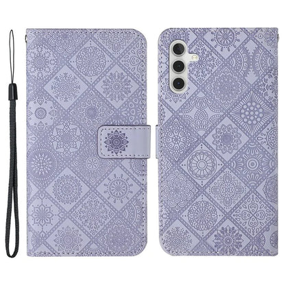 For Samsung Galaxy A25 5G (Global) (161.0 x 76.5 x 8.3mm) Wallet Case Leather+TPU Ethnic Style Cover