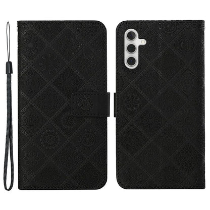 For Samsung Galaxy A25 5G (Global) (161.0 x 76.5 x 8.3mm) Wallet Case Leather+TPU Ethnic Style Cover