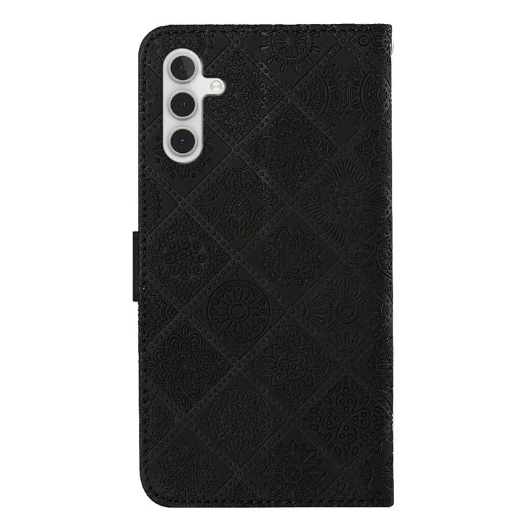 For Samsung Galaxy A25 5G (Global) (161.0 x 76.5 x 8.3mm) Wallet Case Leather+TPU Ethnic Style Cover
