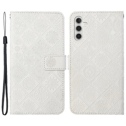 For Samsung Galaxy A25 5G (Global) (161.0 x 76.5 x 8.3mm) Wallet Case Leather+TPU Ethnic Style Cover