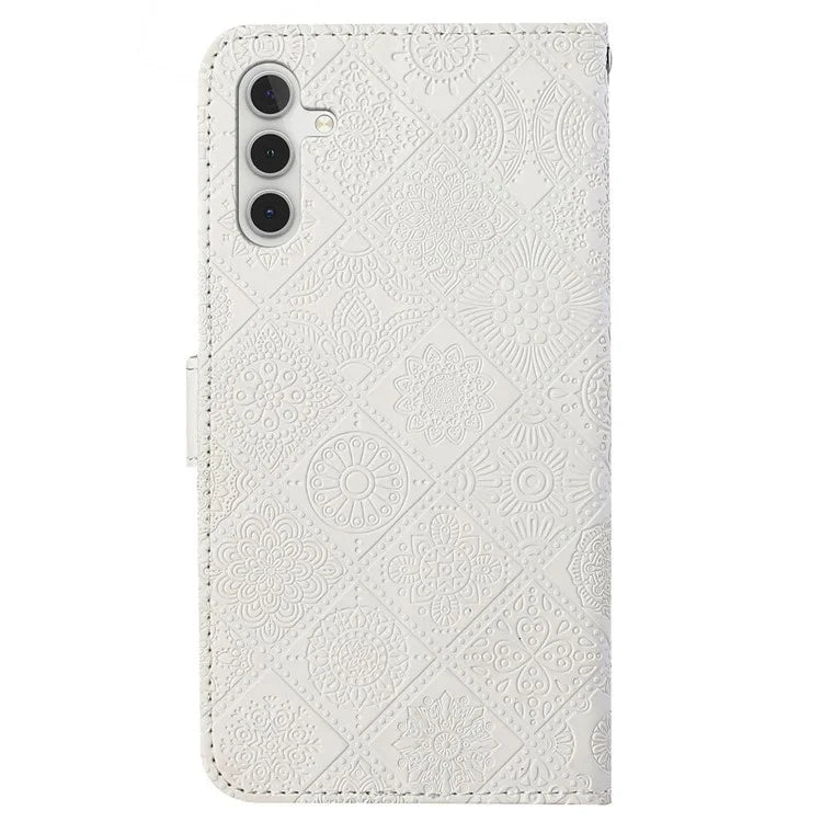 For Samsung Galaxy A25 5G (Global) (161.0 x 76.5 x 8.3mm) Wallet Case Leather+TPU Ethnic Style Cover