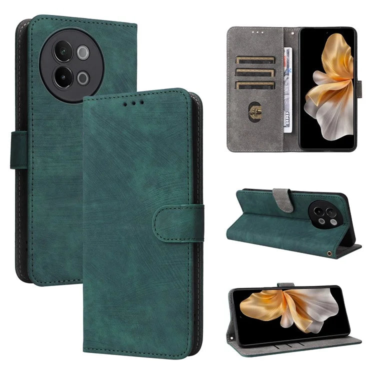 For vivo S18e 5G Leather Phone Case RFID Blocking Shockproof Flip Cover