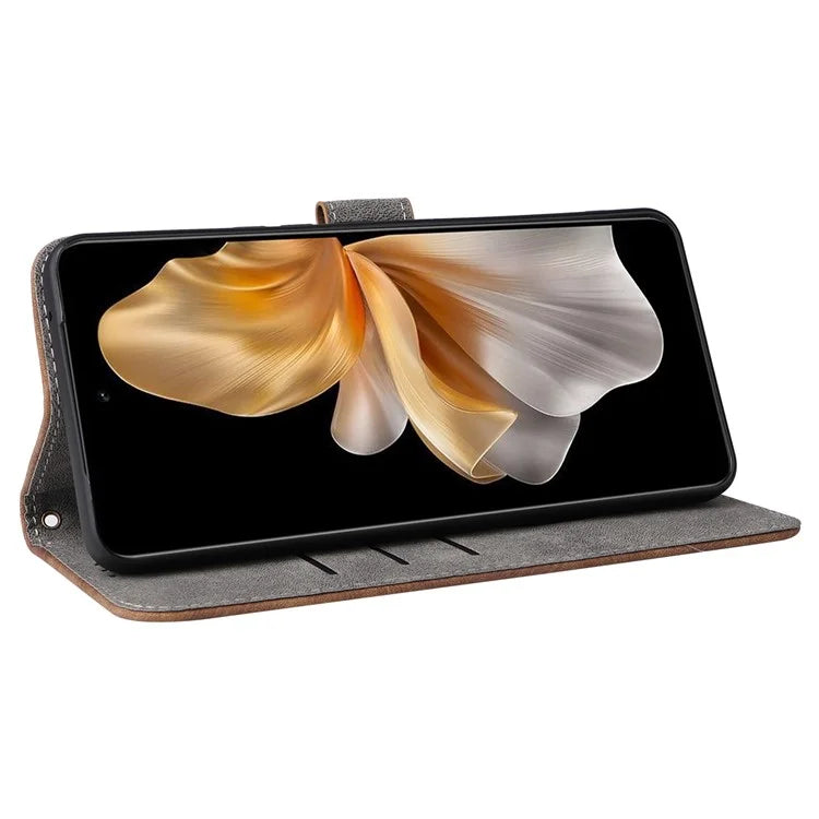 For vivo S18e 5G Leather Phone Case RFID Blocking Shockproof Flip Cover