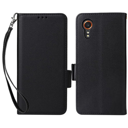 For Samsung Galaxy Xcover 7 Litchi Texture Leather Case Wallet Shockproof Phone Cover
