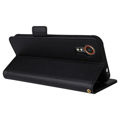 For Samsung Galaxy Xcover 7 Litchi Texture Leather Case Wallet Shockproof Phone Cover