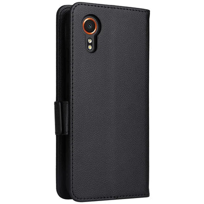 For Samsung Galaxy Xcover 7 Litchi Texture Leather Case Wallet Shockproof Phone Cover