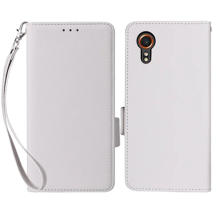 For Samsung Galaxy Xcover 7 Litchi Texture Leather Case Wallet Shockproof Phone Cover