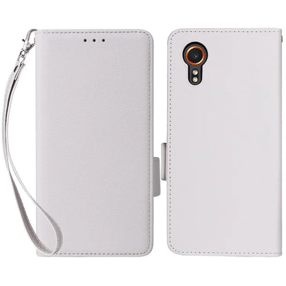 For Samsung Galaxy Xcover 7 Litchi Texture Leather Case Wallet Shockproof Phone Cover