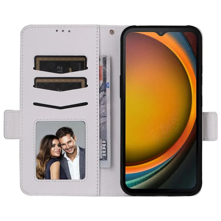 For Samsung Galaxy Xcover 7 Litchi Texture Leather Case Wallet Shockproof Phone Cover