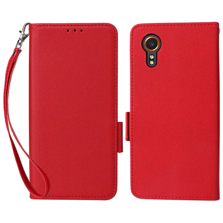 For Samsung Galaxy Xcover 7 Litchi Texture Leather Case Wallet Shockproof Phone Cover