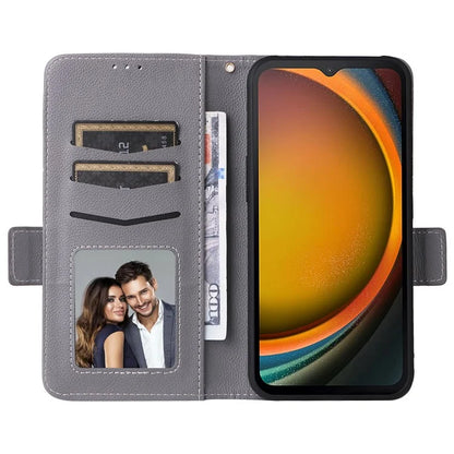 For Samsung Galaxy Xcover 7 Litchi Texture Leather Case Wallet Shockproof Phone Cover