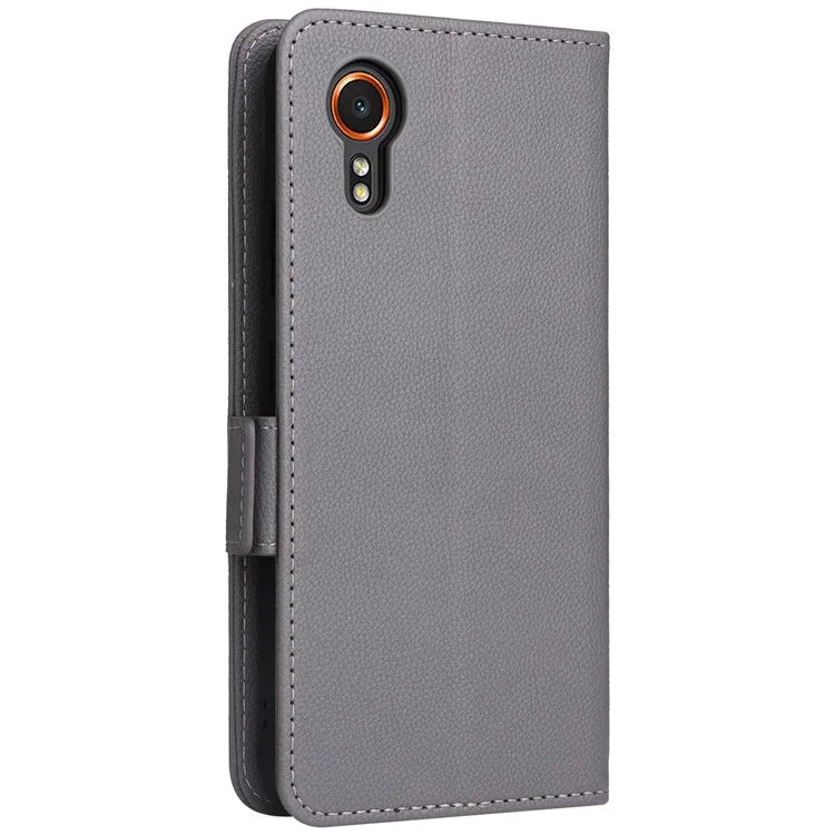 For Samsung Galaxy Xcover 7 Litchi Texture Leather Case Wallet Shockproof Phone Cover