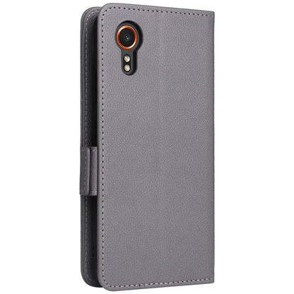 For Samsung Galaxy Xcover 7 Litchi Texture Leather Case Wallet Shockproof Phone Cover