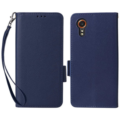 For Samsung Galaxy Xcover 7 Litchi Texture Leather Case Wallet Shockproof Phone Cover