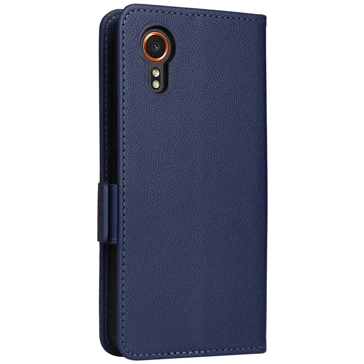 For Samsung Galaxy Xcover 7 Litchi Texture Leather Case Wallet Shockproof Phone Cover