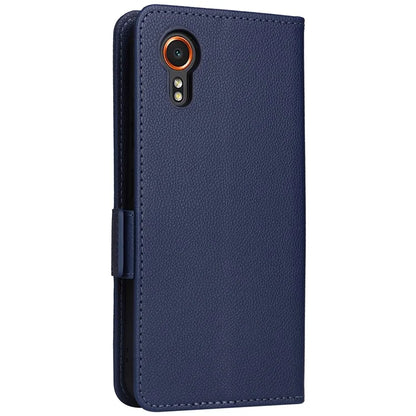 For Samsung Galaxy Xcover 7 Litchi Texture Leather Case Wallet Shockproof Phone Cover