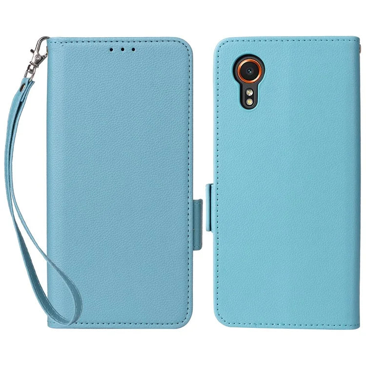For Samsung Galaxy Xcover 7 Litchi Texture Leather Case Wallet Shockproof Phone Cover
