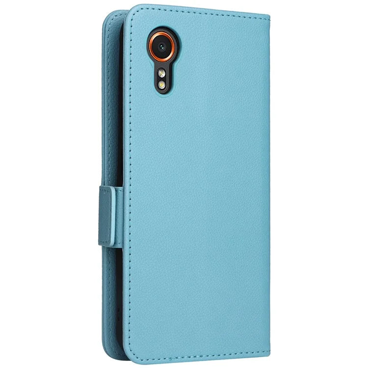 For Samsung Galaxy Xcover 7 Litchi Texture Leather Case Wallet Shockproof Phone Cover