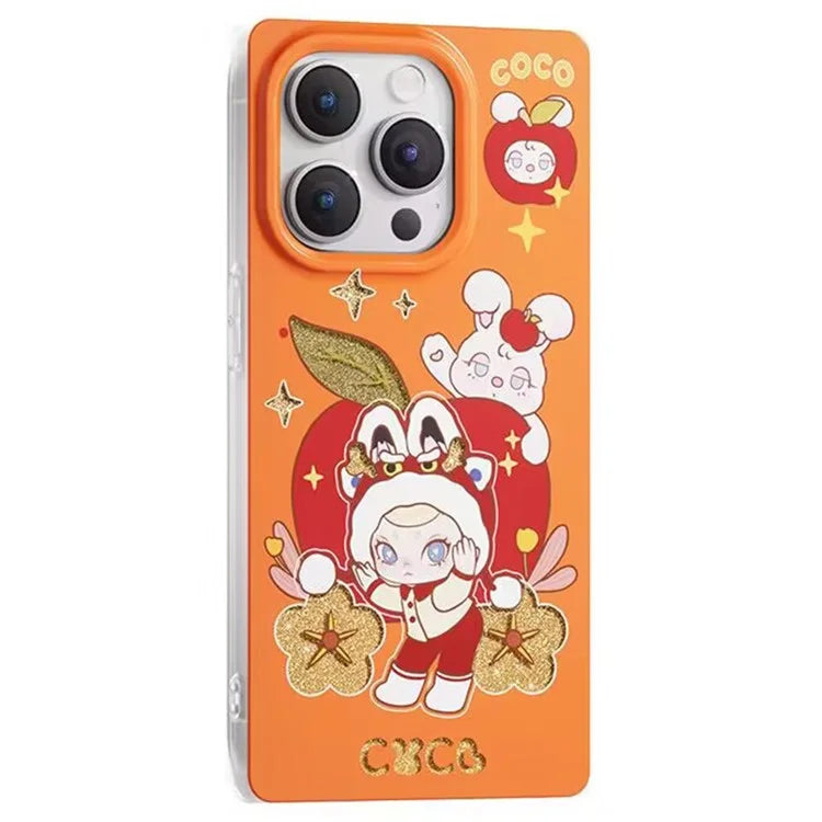 KINGXBAR For iPhone 15 Pro Case Silk-screen printing IML TPU Phone Back Cover