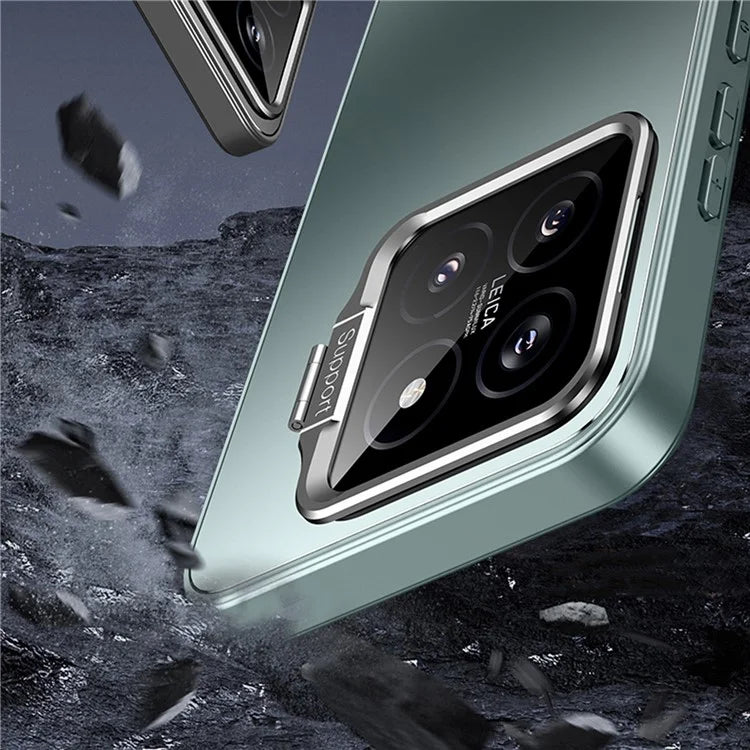 For Xiaomi 14 Case TPU+PC Anti-slip Phone Back Cover with Camera Lens Kickstand