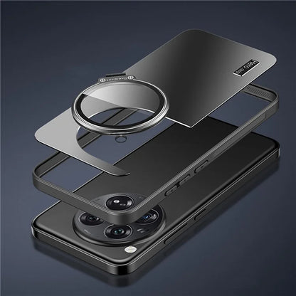 For OnePlus 12 5G Back Case with Lens Kickstand TPU+PC Phone Cover Protector