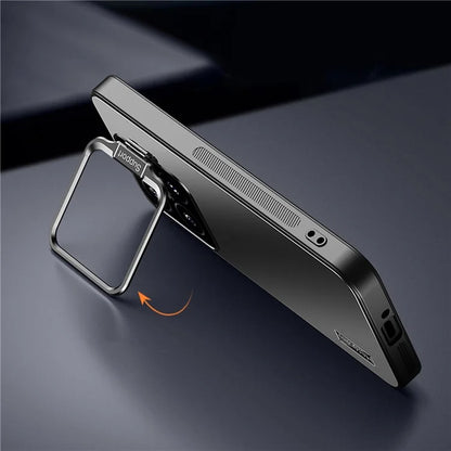 For Xiaomi 13 Back Cover with Lens Kickstand TPU+PC Phone Protective Case
