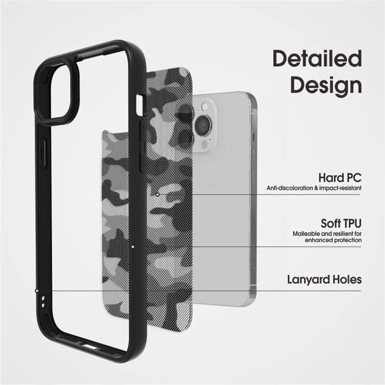 IBMRS For iPhone 14 Back Case TPU+PC Mobile Phone Cover Shockproof Protector