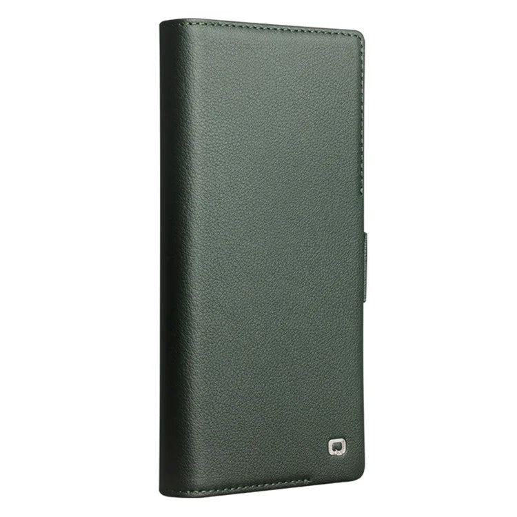 QIALINO For Samsung Galaxy S24 Ultra Case Genuine Cow Leather Flip Stand Phone Protector