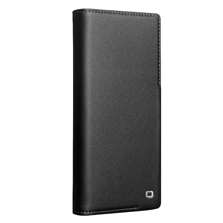 QIALINO For Samsung Galaxy S24 Ultra Case Genuine Cow Leather Flip Stand Phone Protector