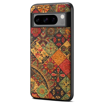 For Google Pixel 6 Flower Pattern Phone Case Leather+PC+TPU Protective Cover