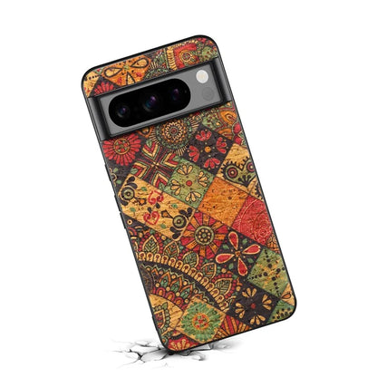 For Google Pixel 6 Flower Pattern Phone Case Leather+PC+TPU Protective Cover