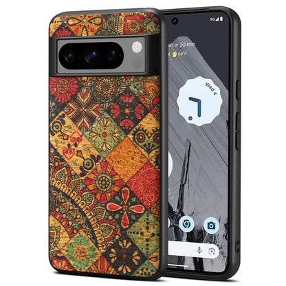 For Google Pixel 6 Flower Pattern Phone Case Leather+PC+TPU Protective Cover