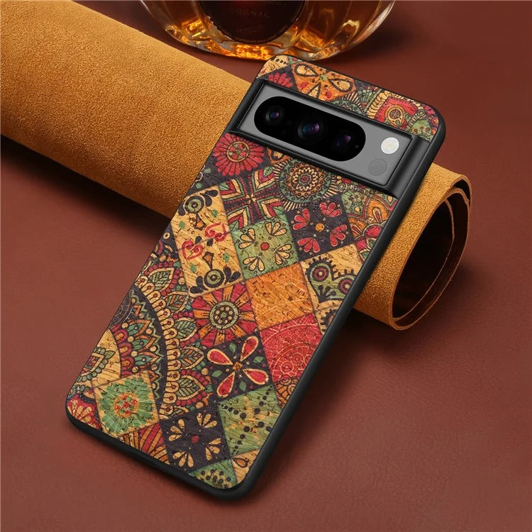 For Google Pixel 6 Flower Pattern Phone Case Leather+PC+TPU Protective Cover