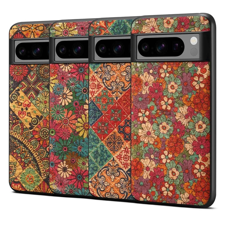 For Google Pixel 6 Flower Pattern Phone Case Leather+PC+TPU Protective Cover
