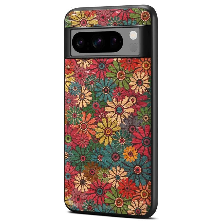 For Google Pixel 6 Flower Pattern Phone Case Leather+PC+TPU Protective Cover