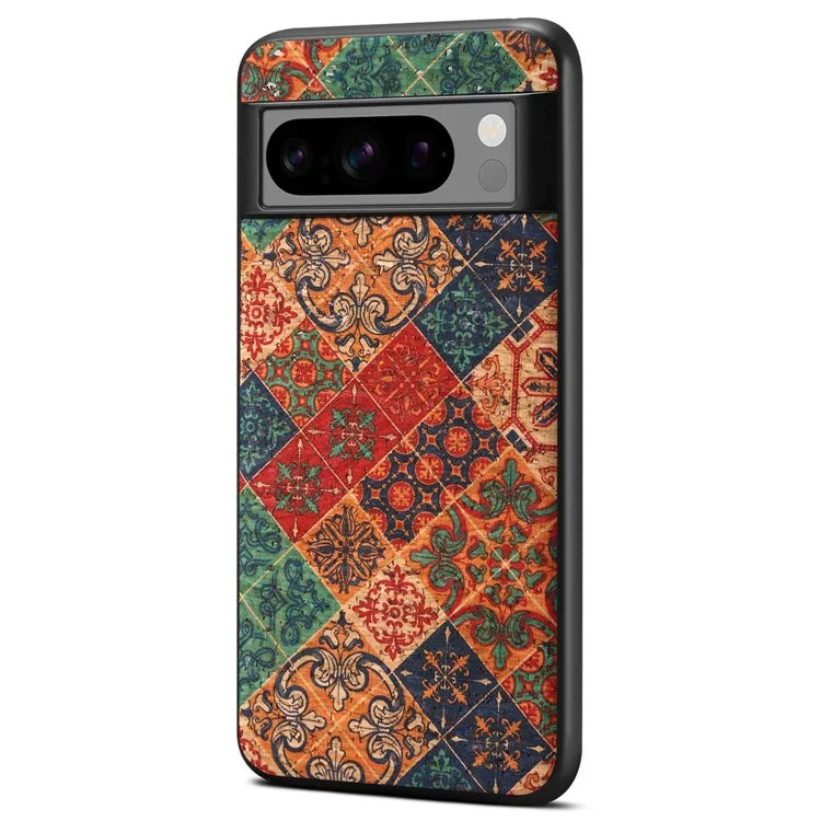 For Google Pixel 6 Flower Pattern Phone Case Leather+PC+TPU Protective Cover
